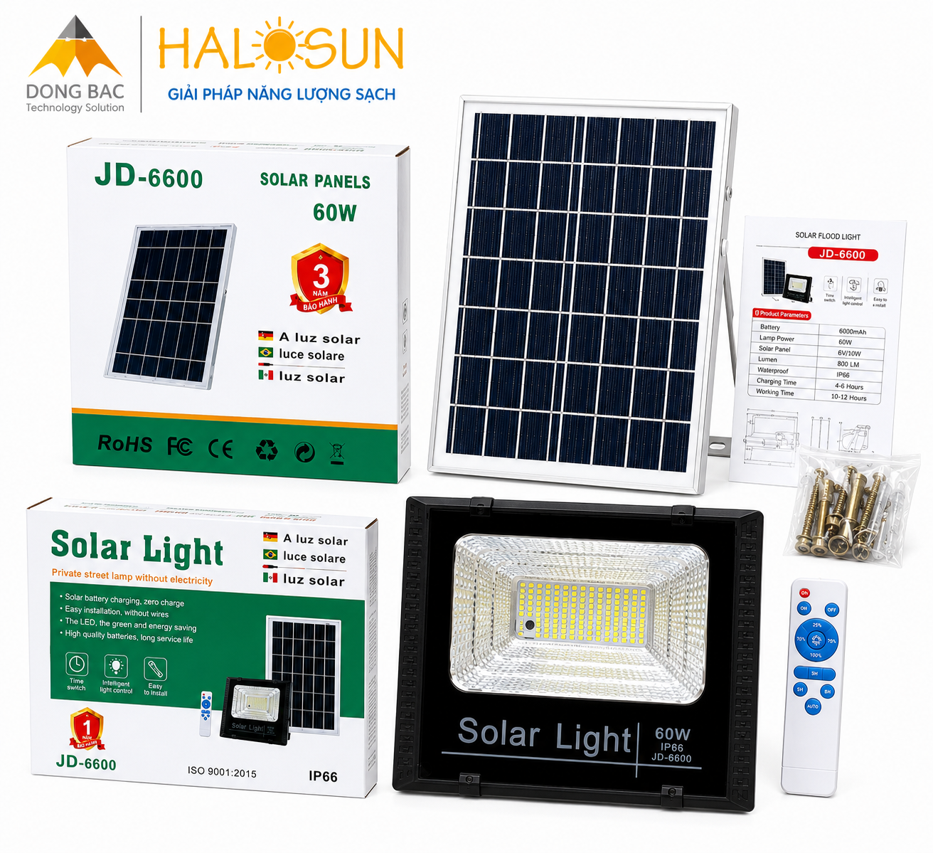 ĐÈN PHA NĂNG LƯỢNG MẶT TRỜI JD-ABS60 60W