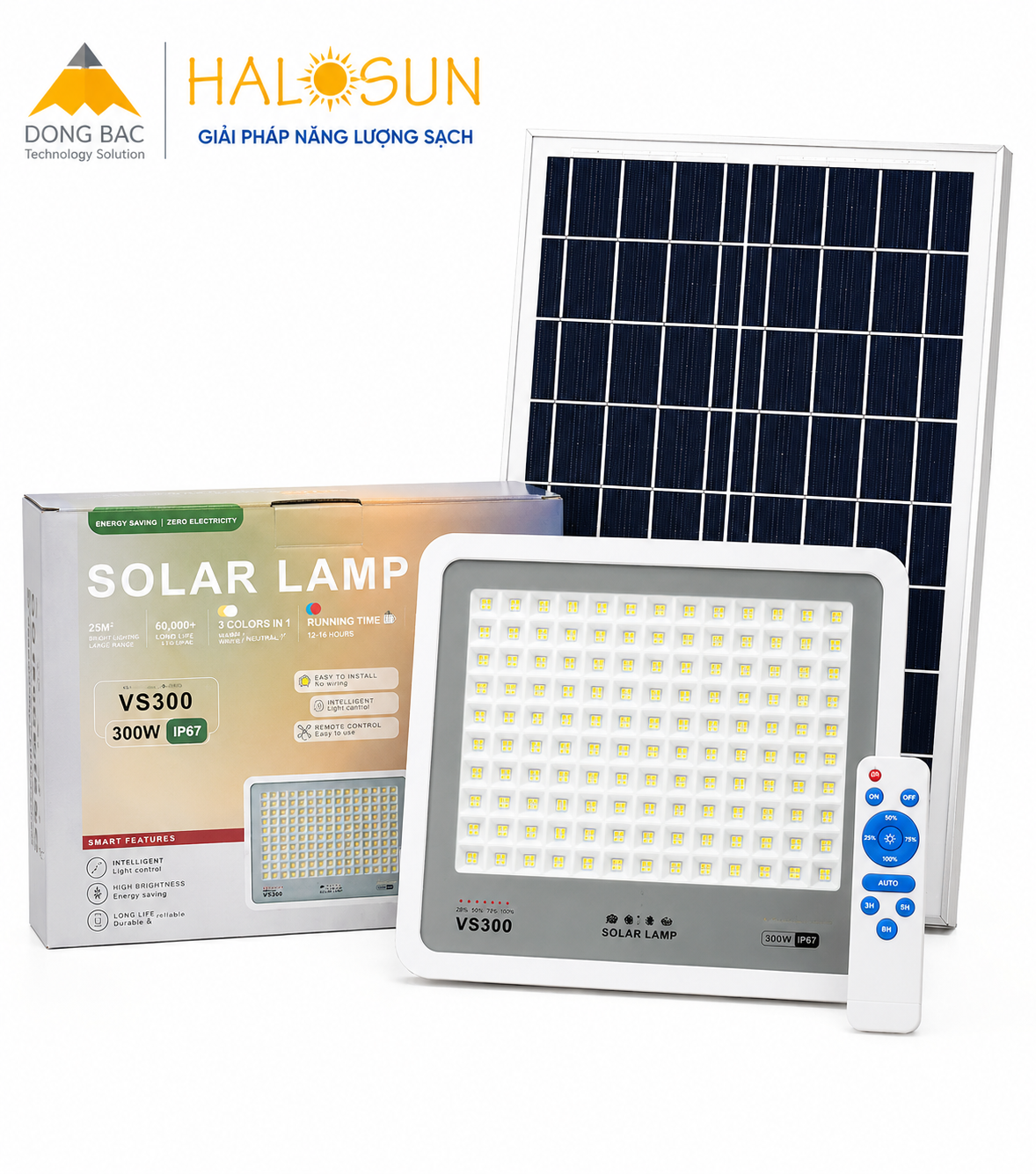 ĐÈN NĂNG LƯỢNG MẶT TRỜI 300W 2024 VS300 3 MÀU