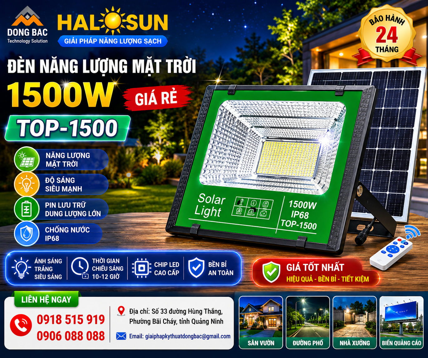Đèn năng lượng mặt trời 1500w giá rẻ TOP-1500