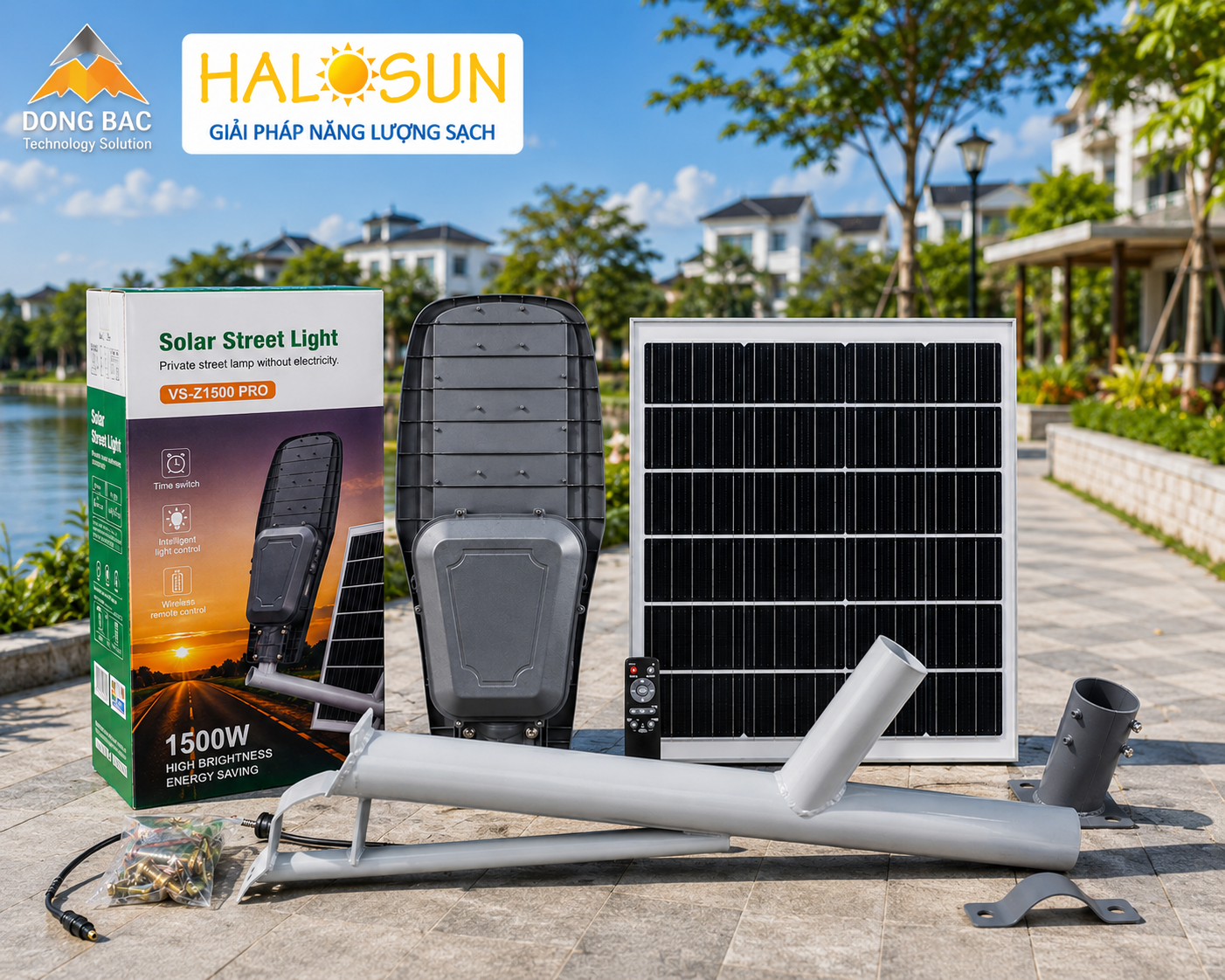 Đèn năng lượng mặt trời công trình 1500W VS-Z1500 PRO