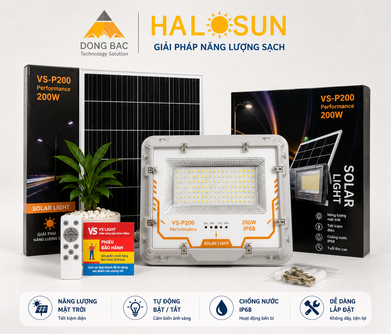 ĐÈN PHA NĂNG LƯỢNG MẶT TRỜI VS-P200 200W