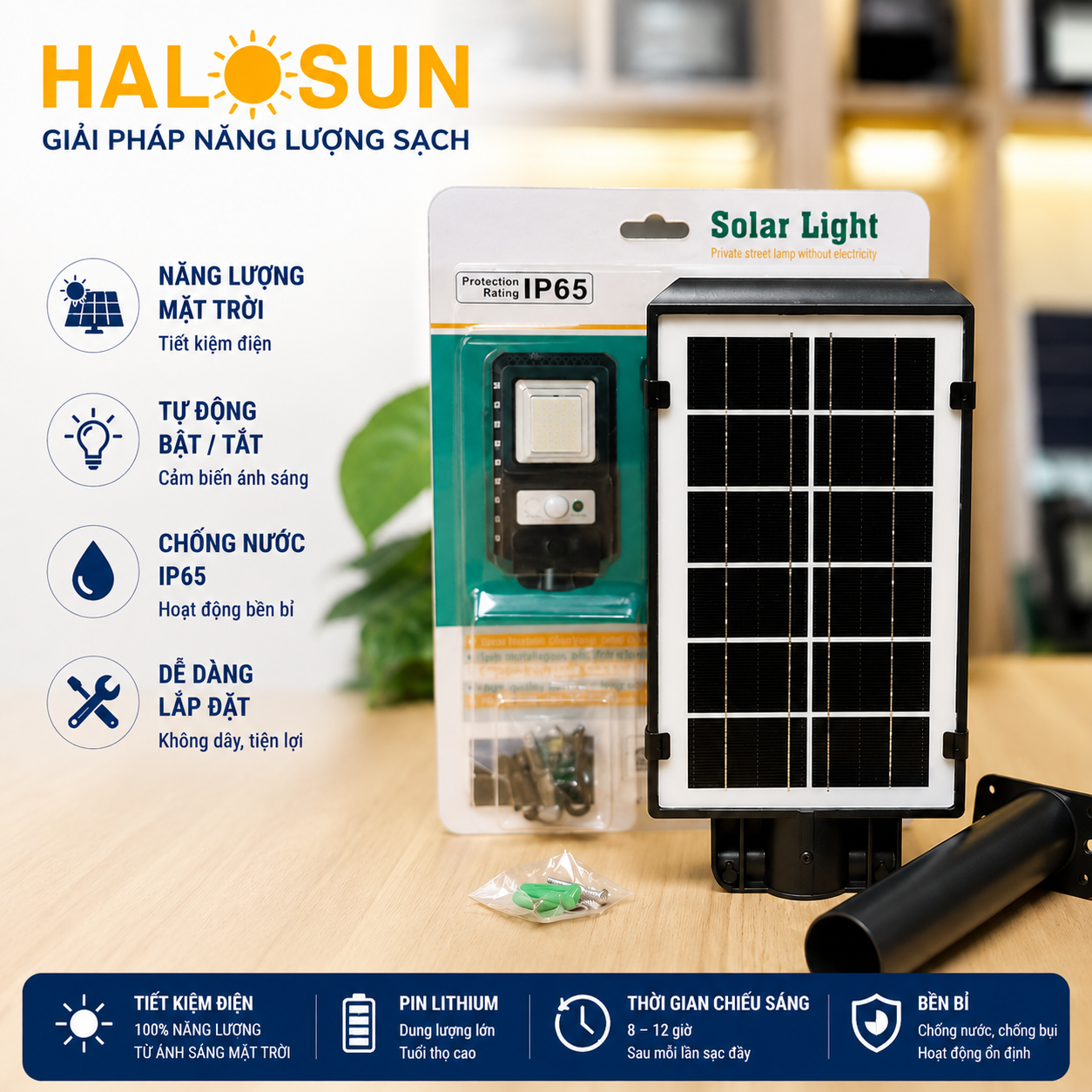 ĐÈN ĐƯỜNG NĂNG LƯỢNG MẶT TRỜI 80W JD-S80
