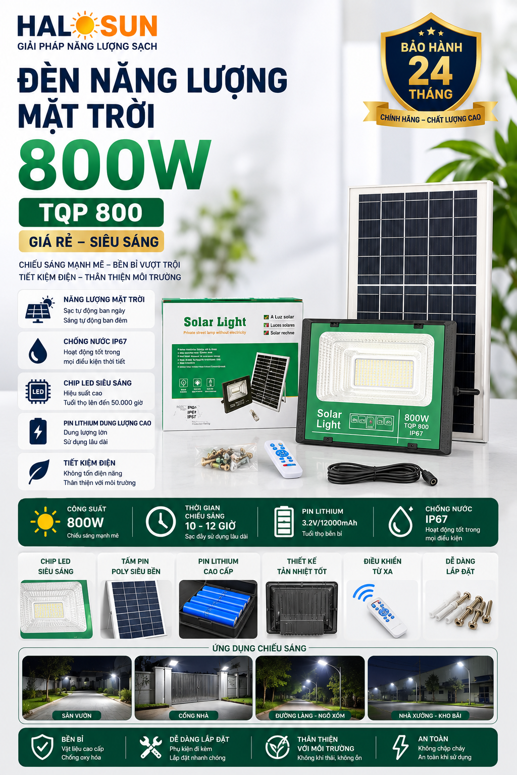 ĐÈN NĂNG LƯỢNG MẶT TRỜI 800W GIÁ RẺ TQP 800